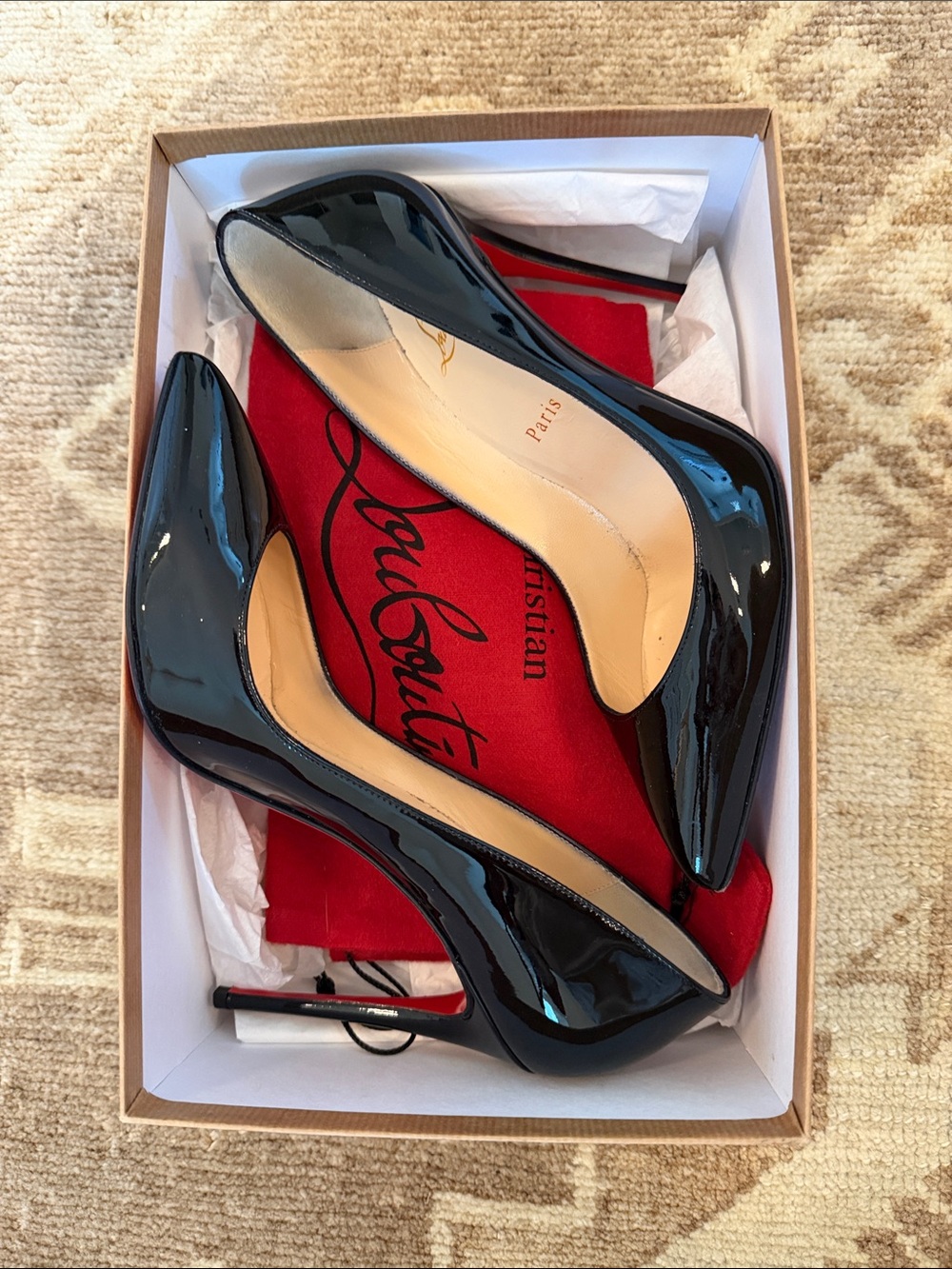 Christian Louboutin Pigalle Follies 100 Black Patent Leather 39